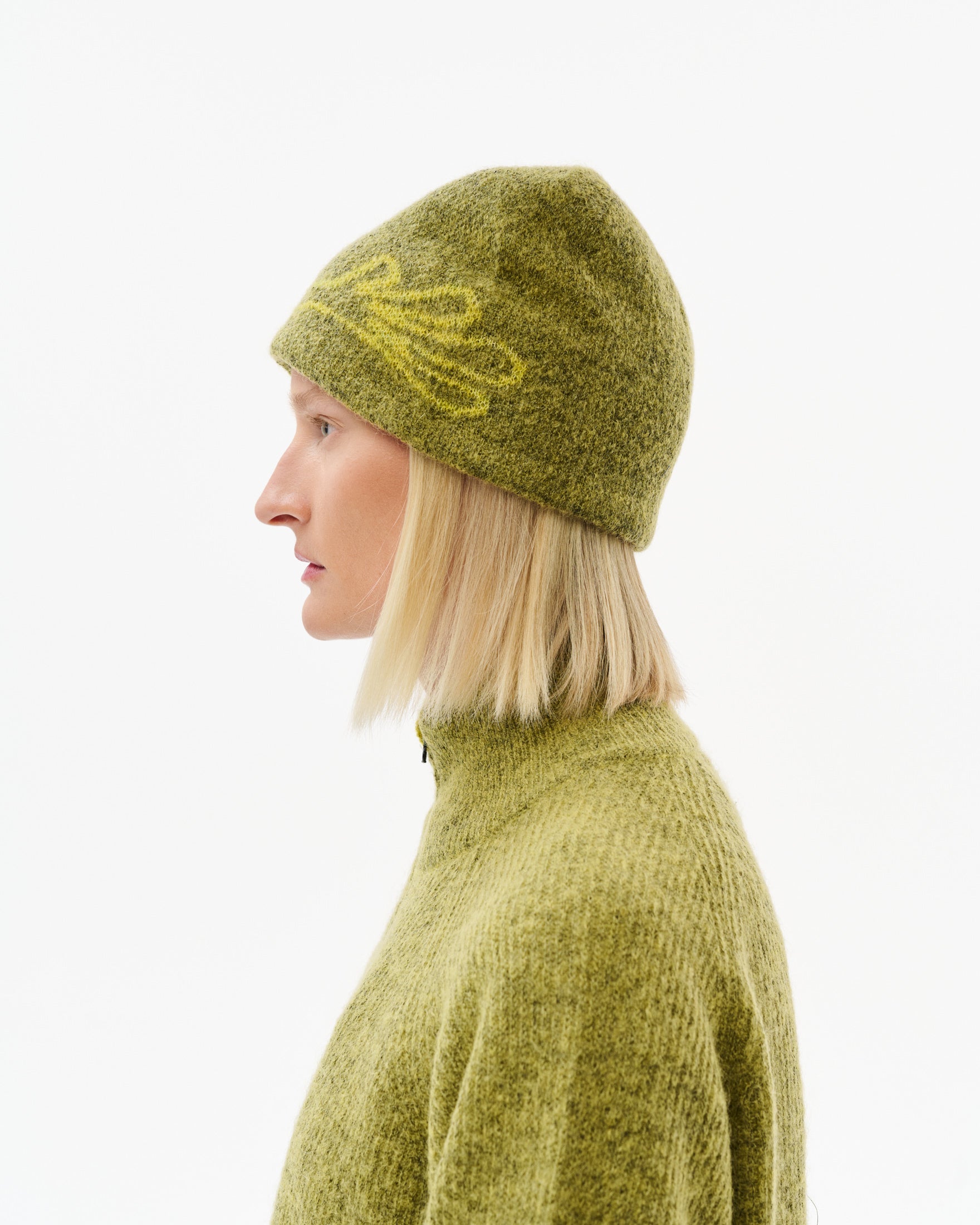 MASCOT MOHAIR MIXED KNIT BEANIE