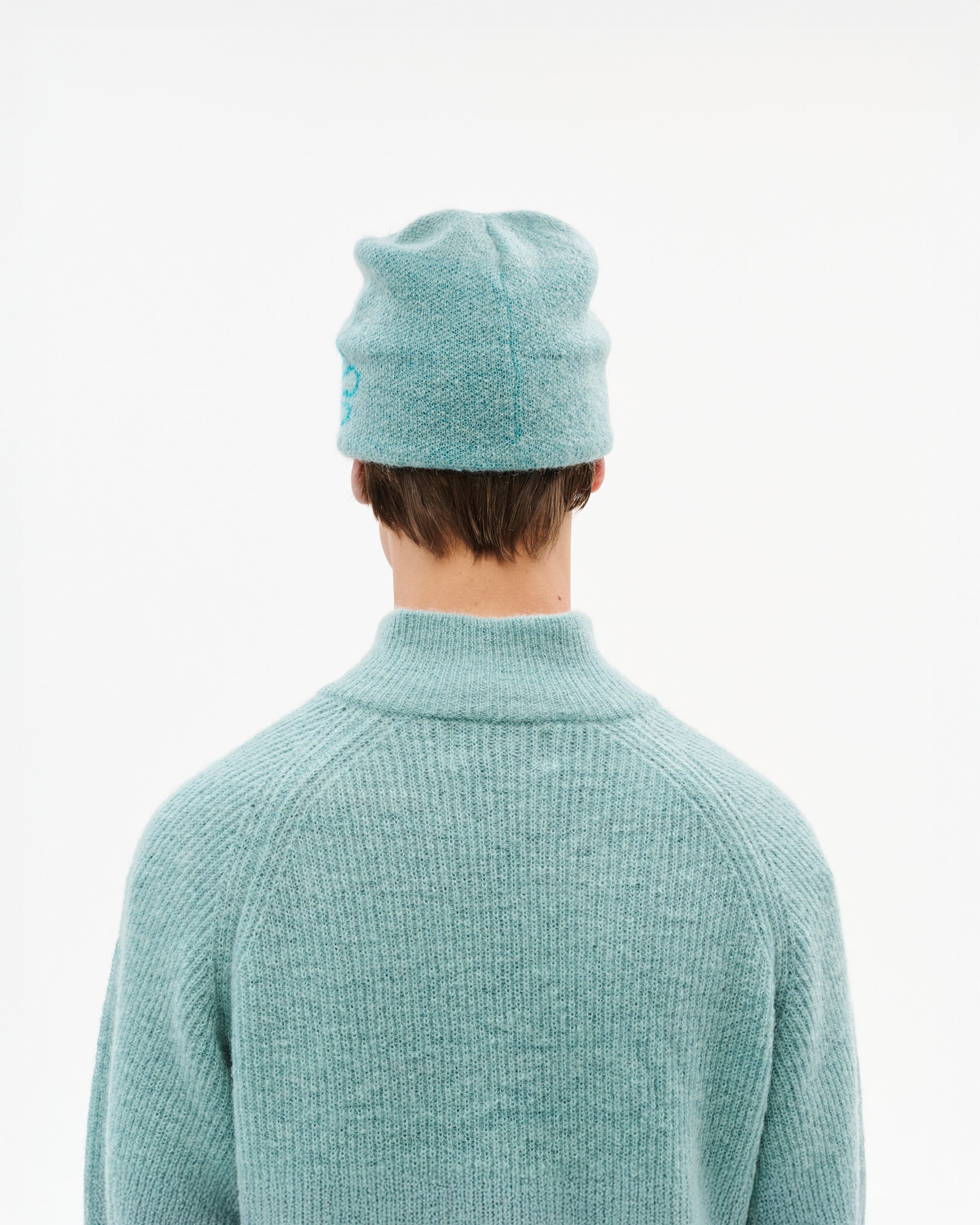 MASCOT MOHAIR MIXED KNIT BEANIE