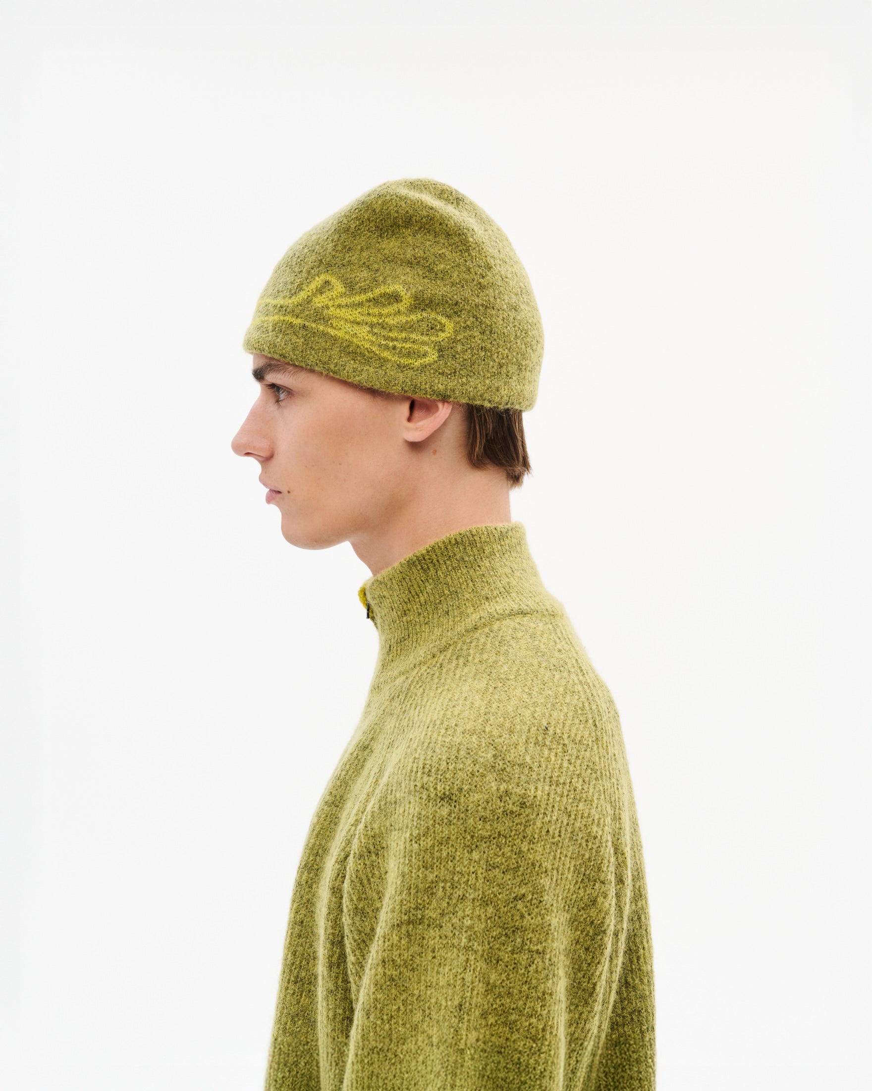 MASCOT MOHAIR MIXED KNIT BEANIE