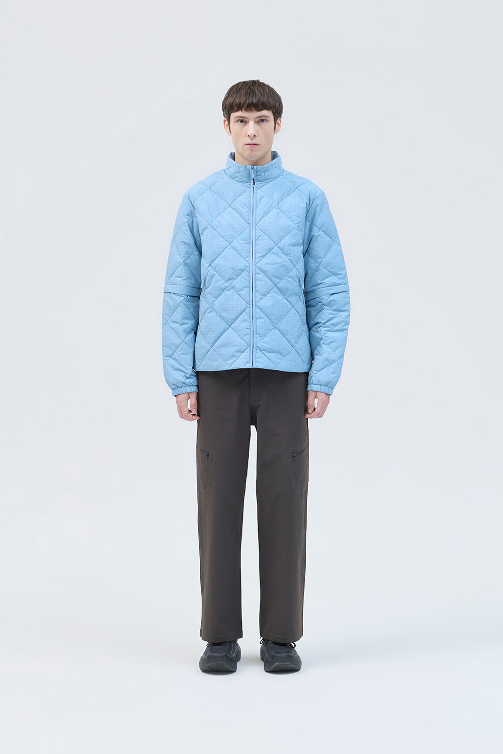 BASE GRID LT DOWN ZIP CHECK JACKET