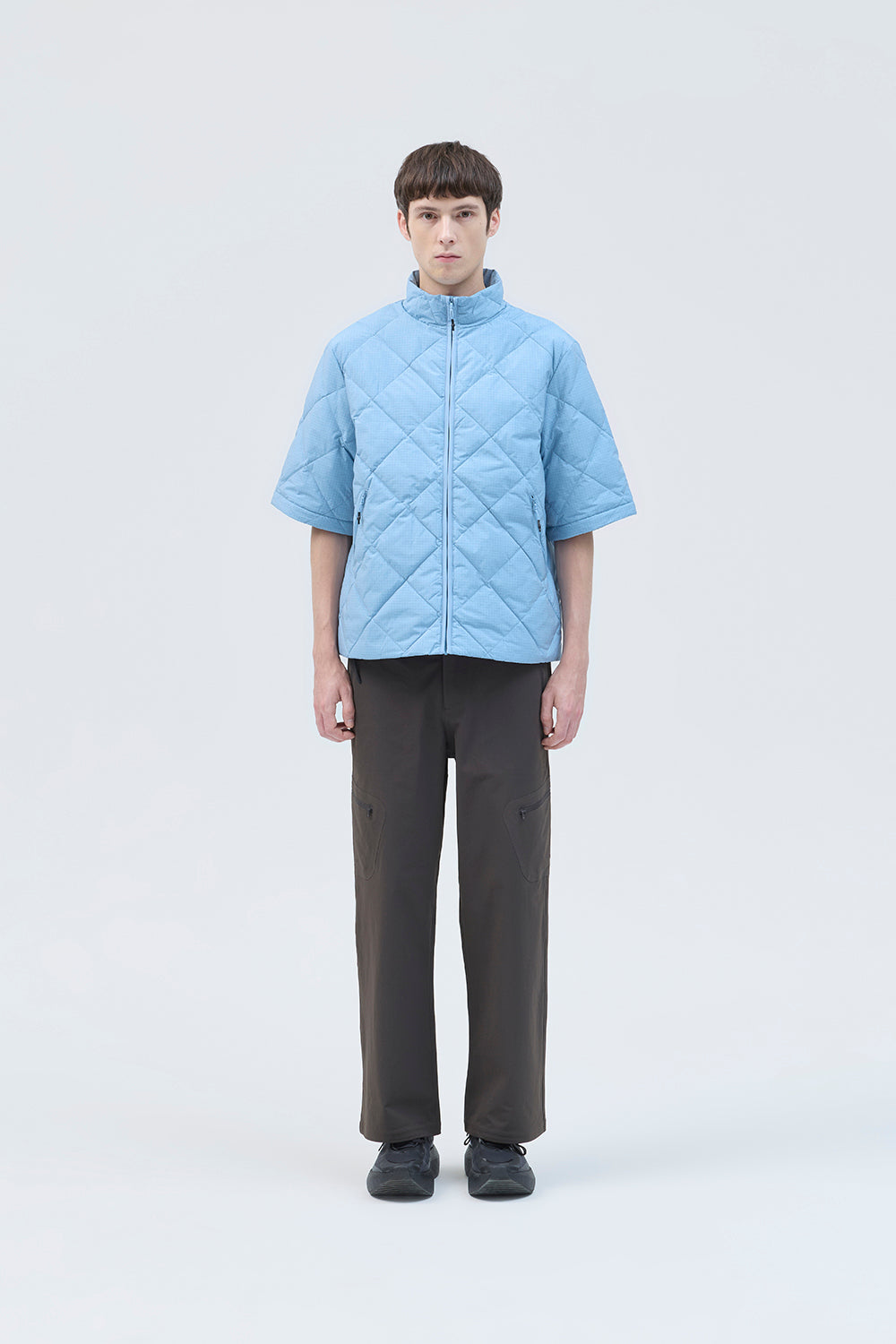BASE GRID LT DOWN ZIP CHECK JACKET