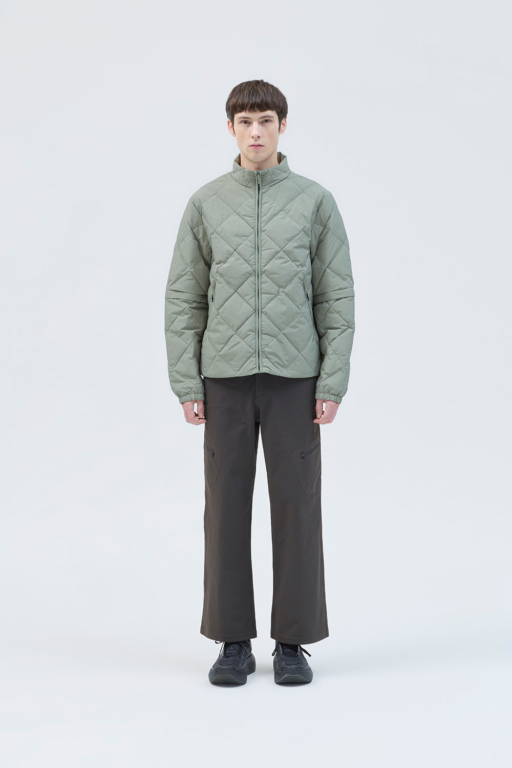BASE GRID LT DOWN ZIP CHECK JACKET