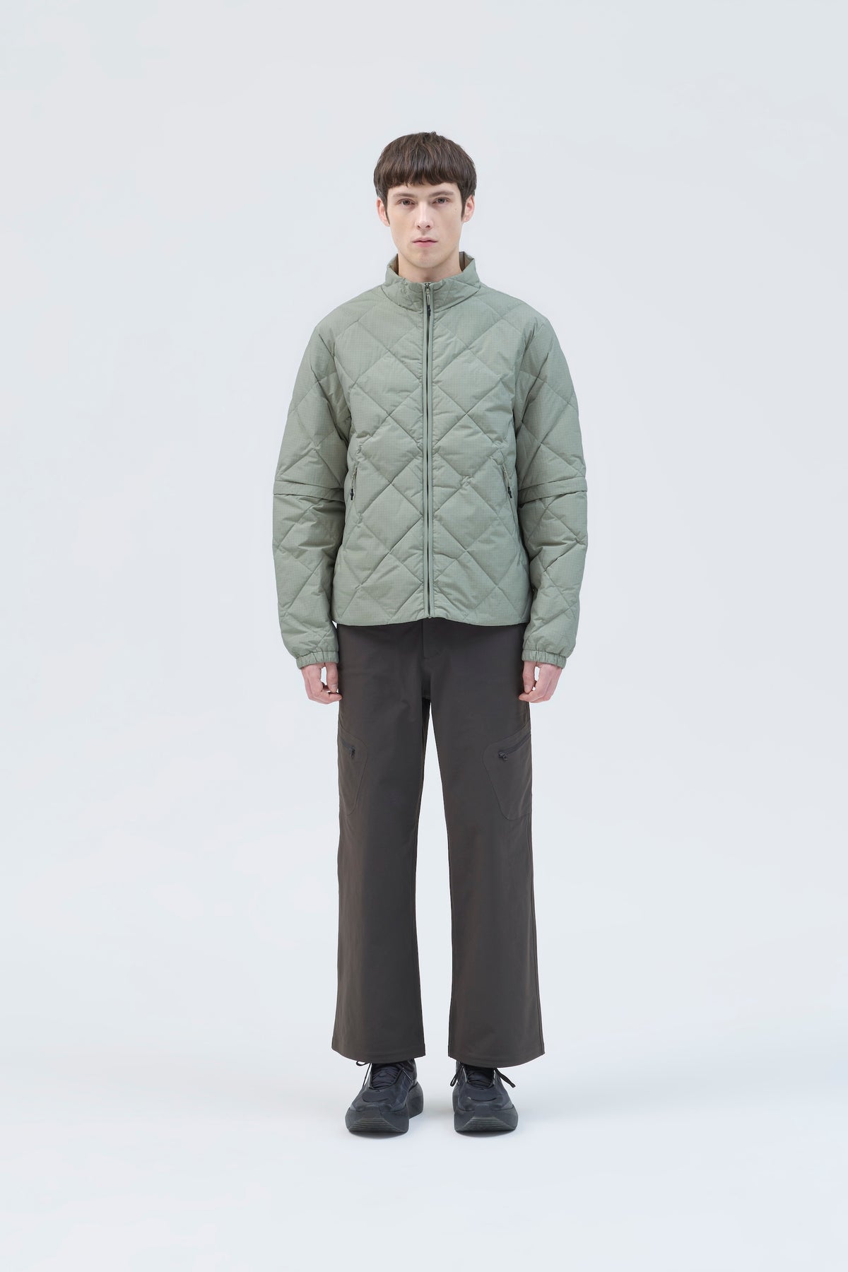 BASE GRID LT DOWN ZIP CHECK JACKET
