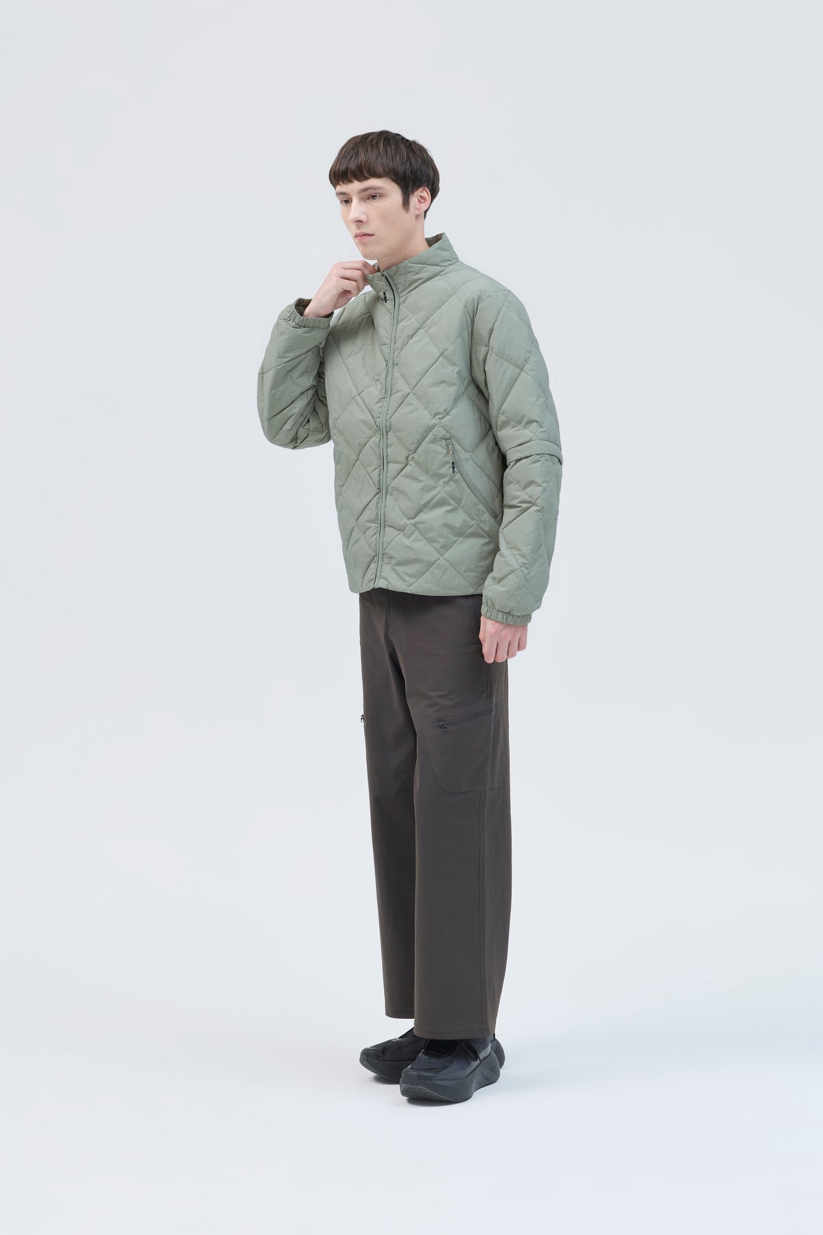 BASE GRID LT DOWN ZIP CHECK JACKET