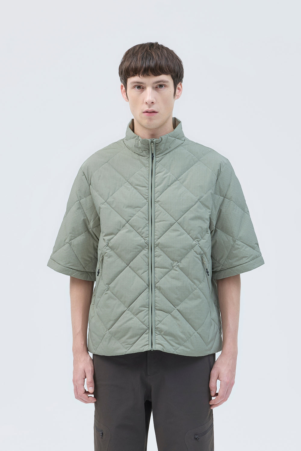 BASE GRID LT DOWN ZIP CHECK JACKET