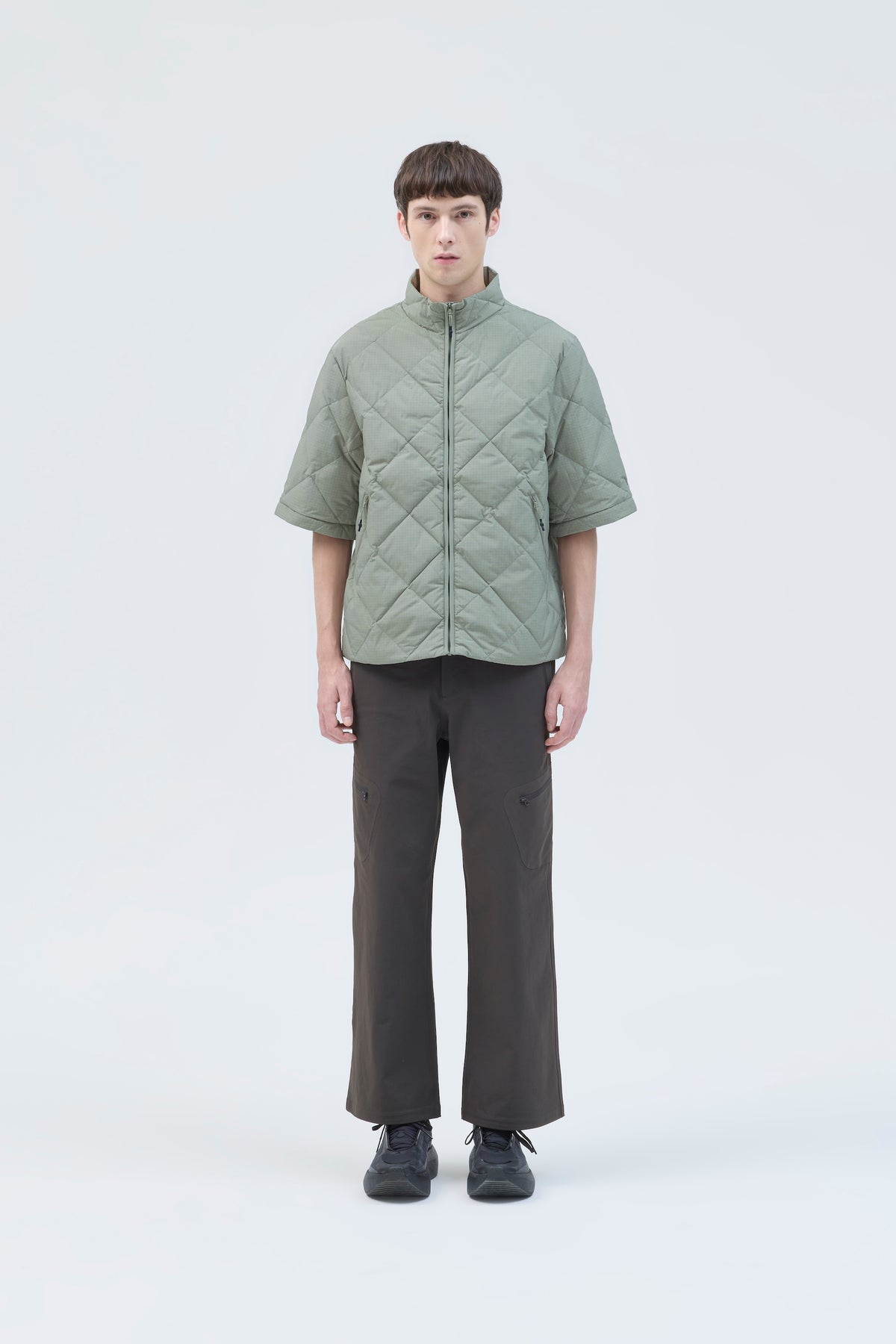 BASE GRID LT DOWN ZIP CHECK JACKET