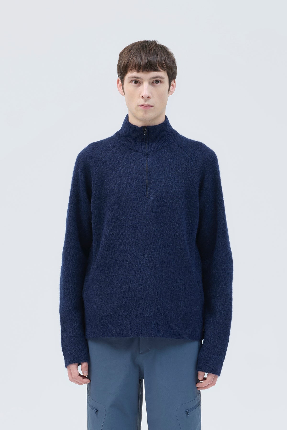 ESSENCE MOHAIR MIXED KNIT TOP
