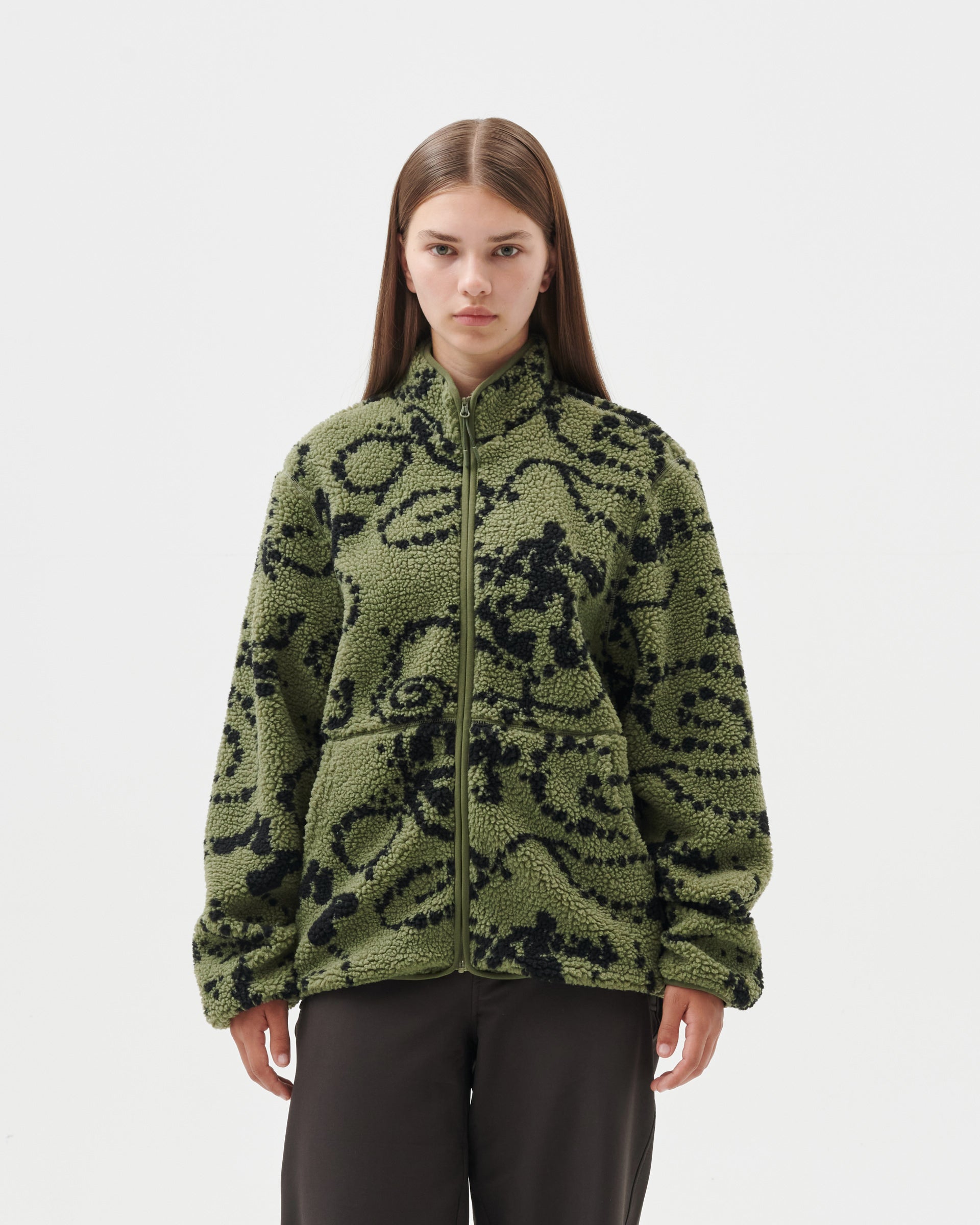 PRINT FLEECE JACKET