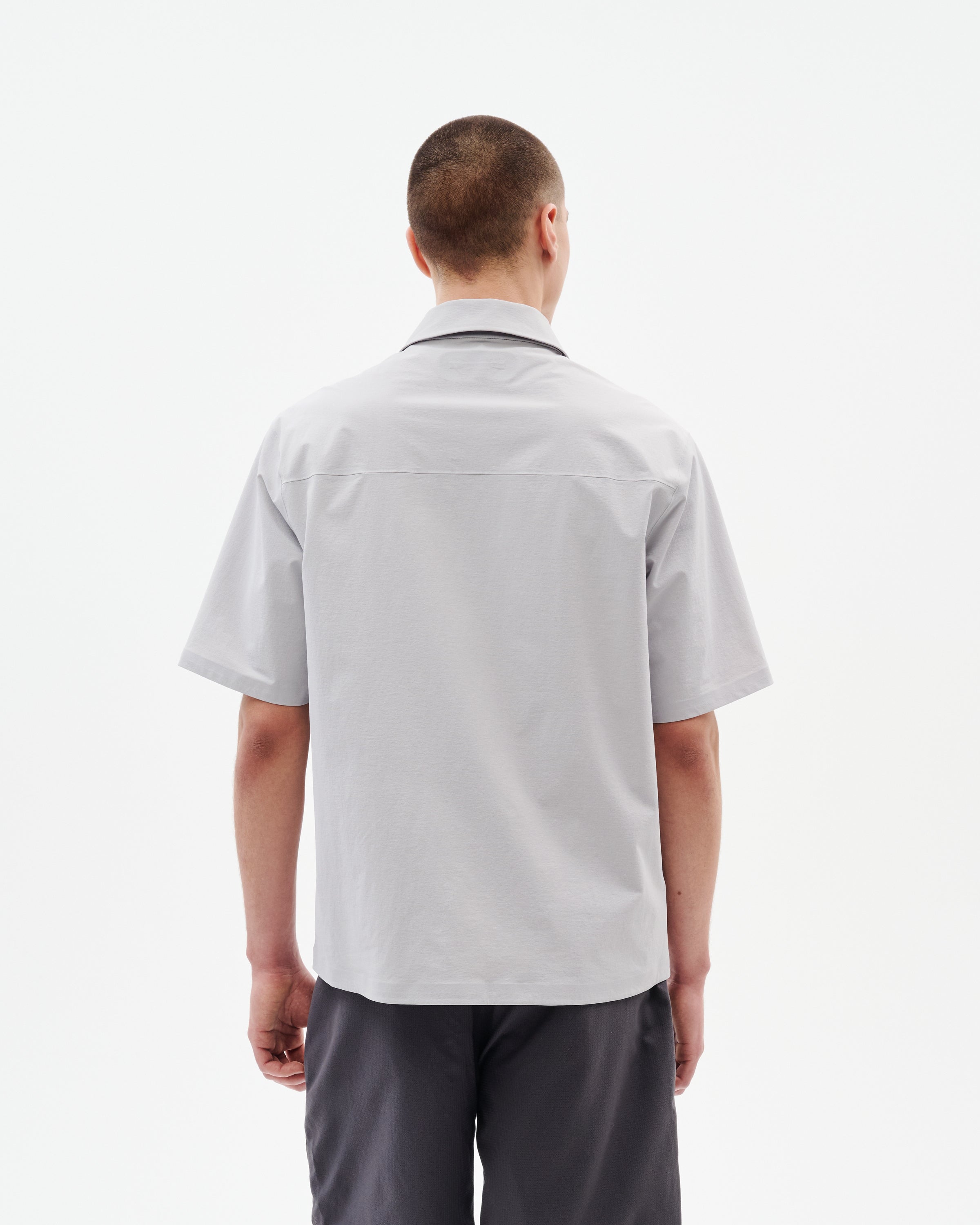 【新品タグ付き】SHORT ZIPPER SHIRT/WHITE White Professional Zip Front Shirt