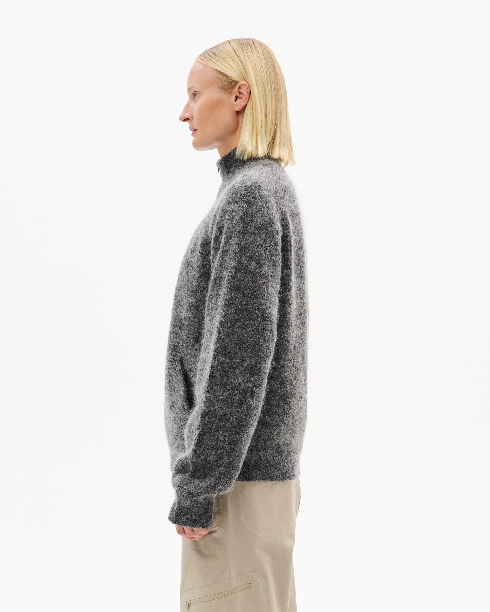 ESSENCE MOHAIR MIXED KNIT TOP