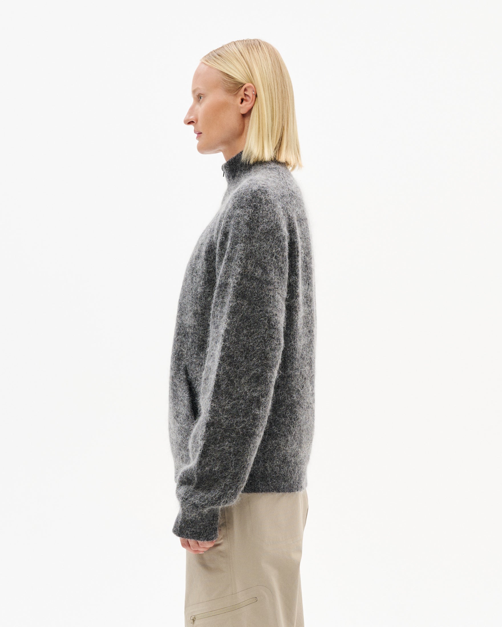 ESSENCE MOHAIR MIXED KNIT TOP