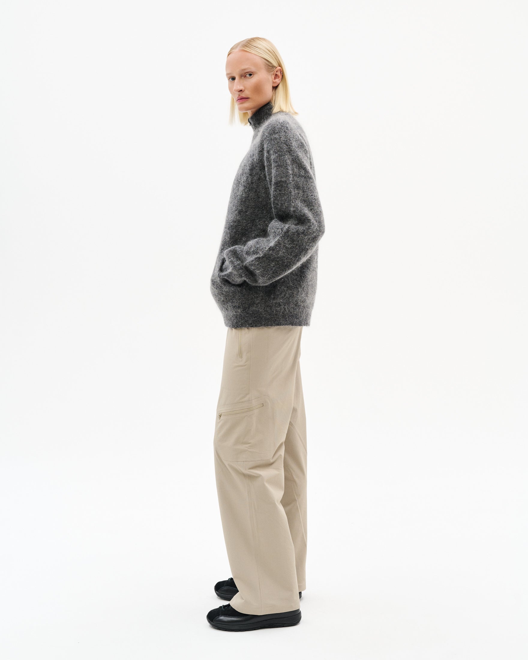 ESSENCE MOHAIR MIXED KNIT TOP