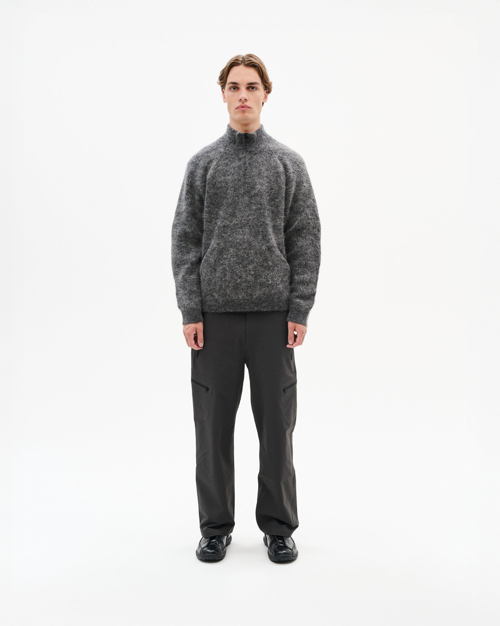 ESSENCE MOHAIR MIXED KNIT TOP