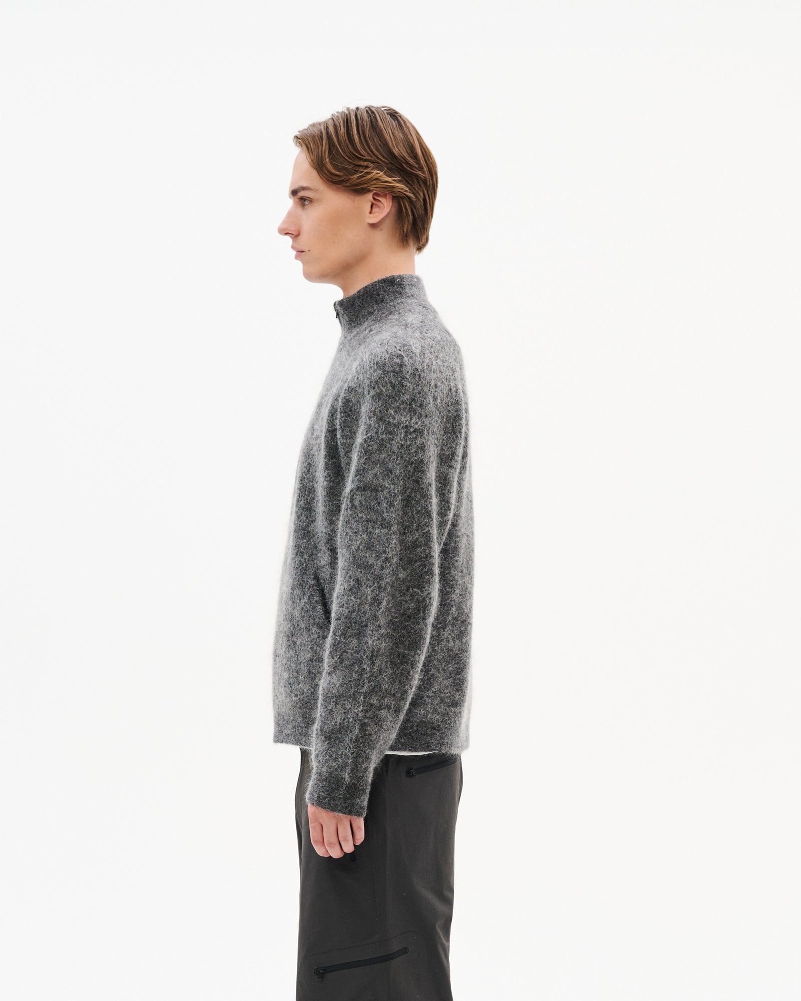 ESSENCE MOHAIR MIXED KNIT TOP