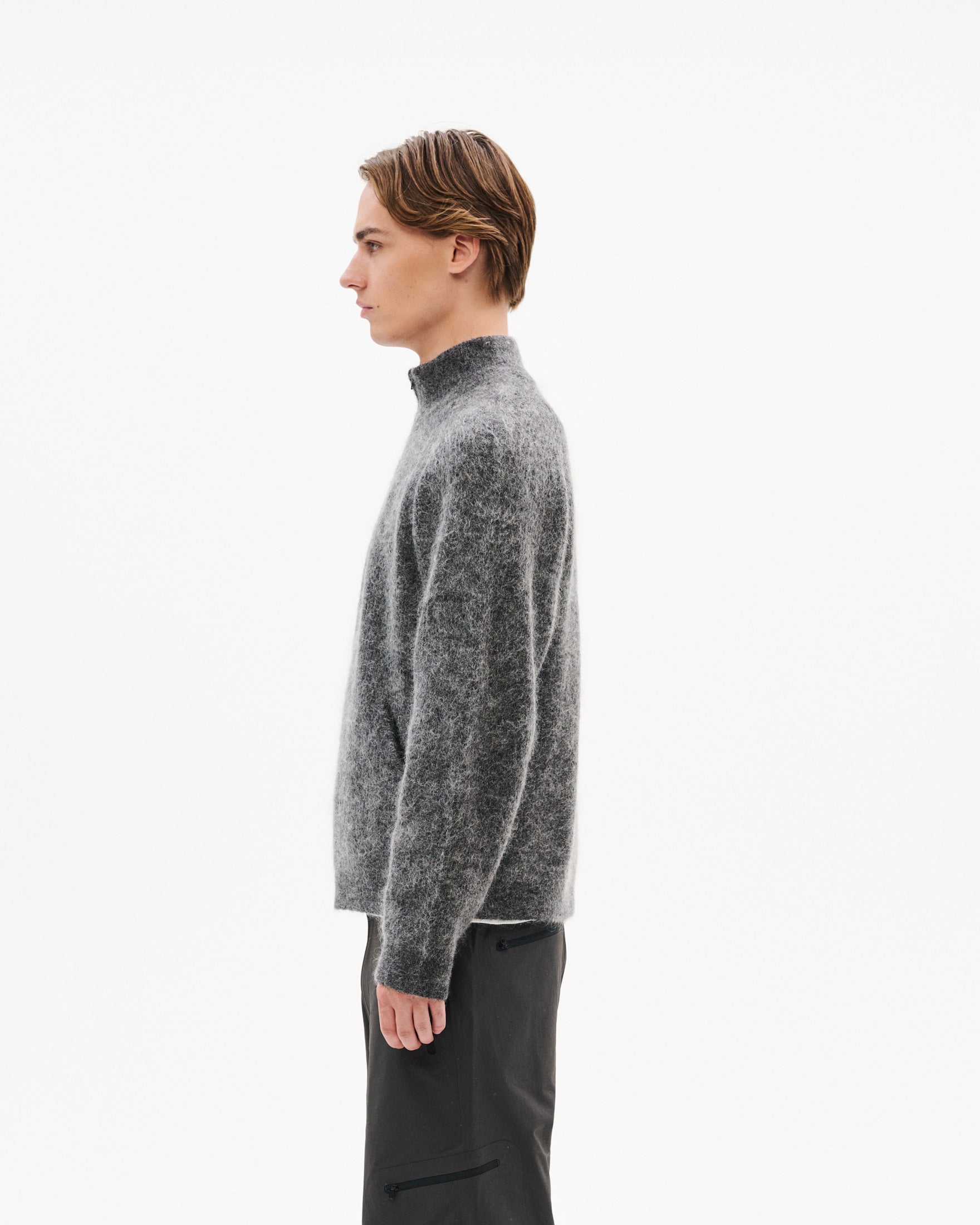 ESSENCE MOHAIR MIXED KNIT TOP