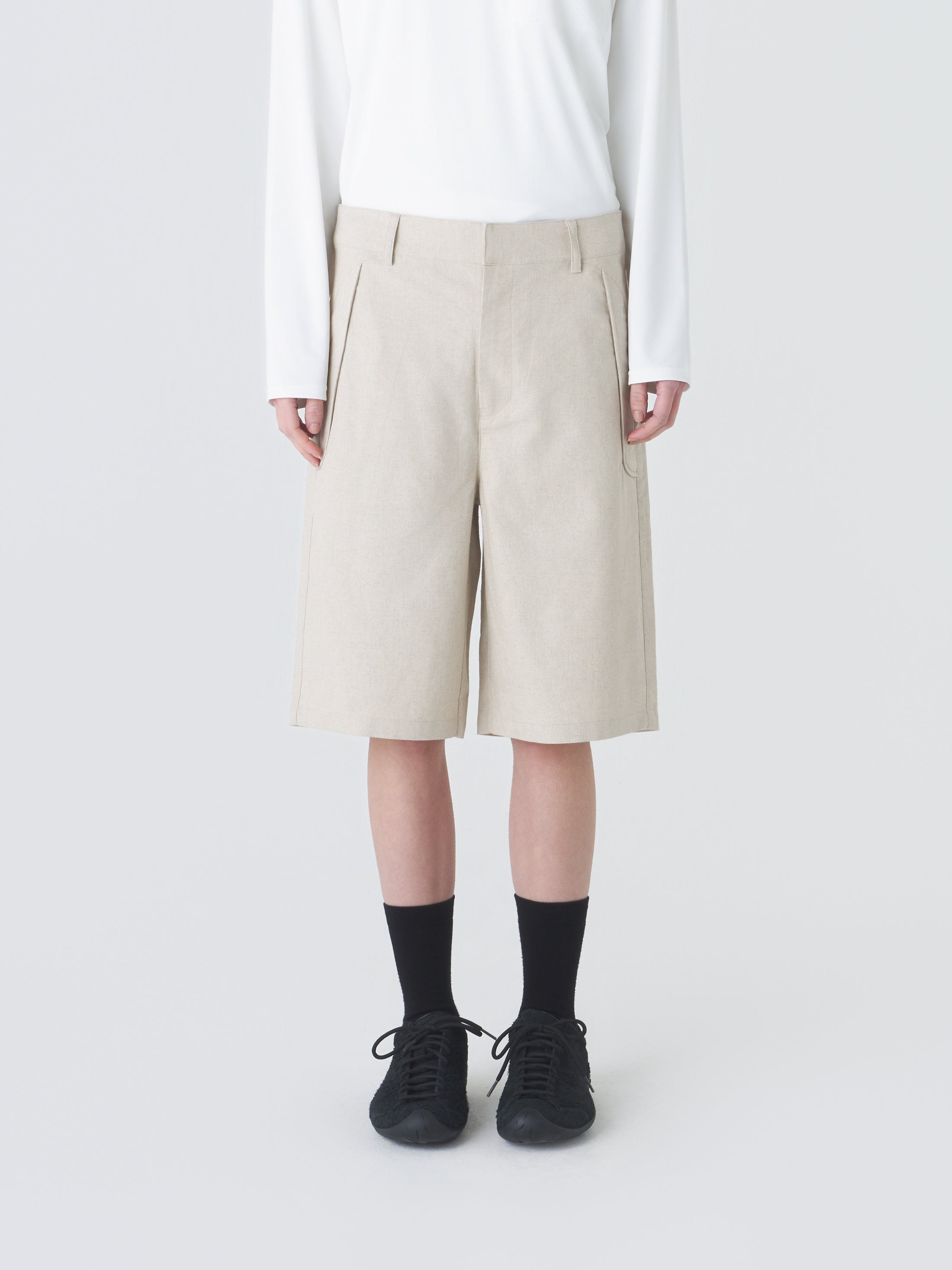PATH LINEN COTTON MIXED SHORTS