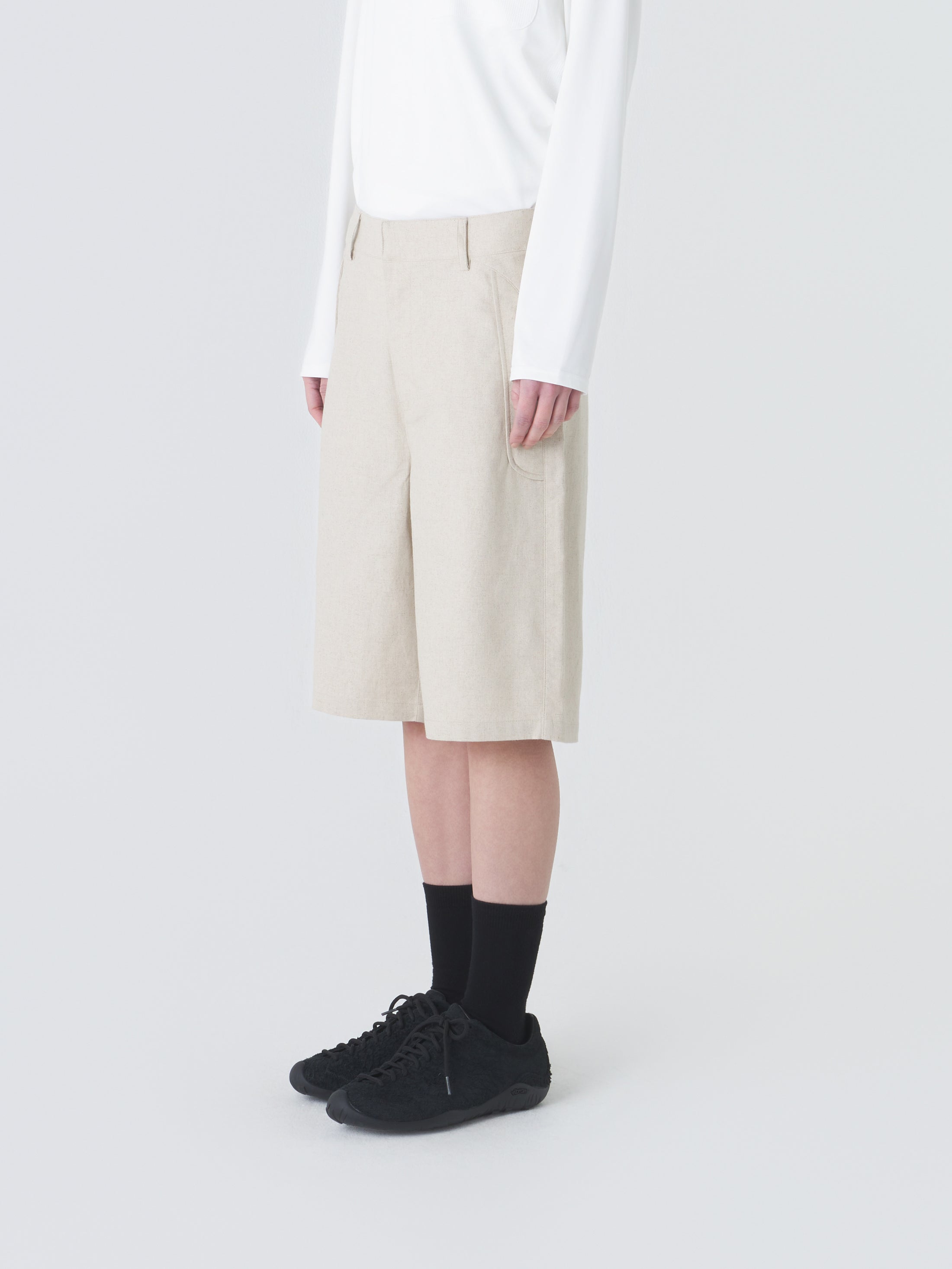 PATH LINEN COTTON MIXED SHORTS