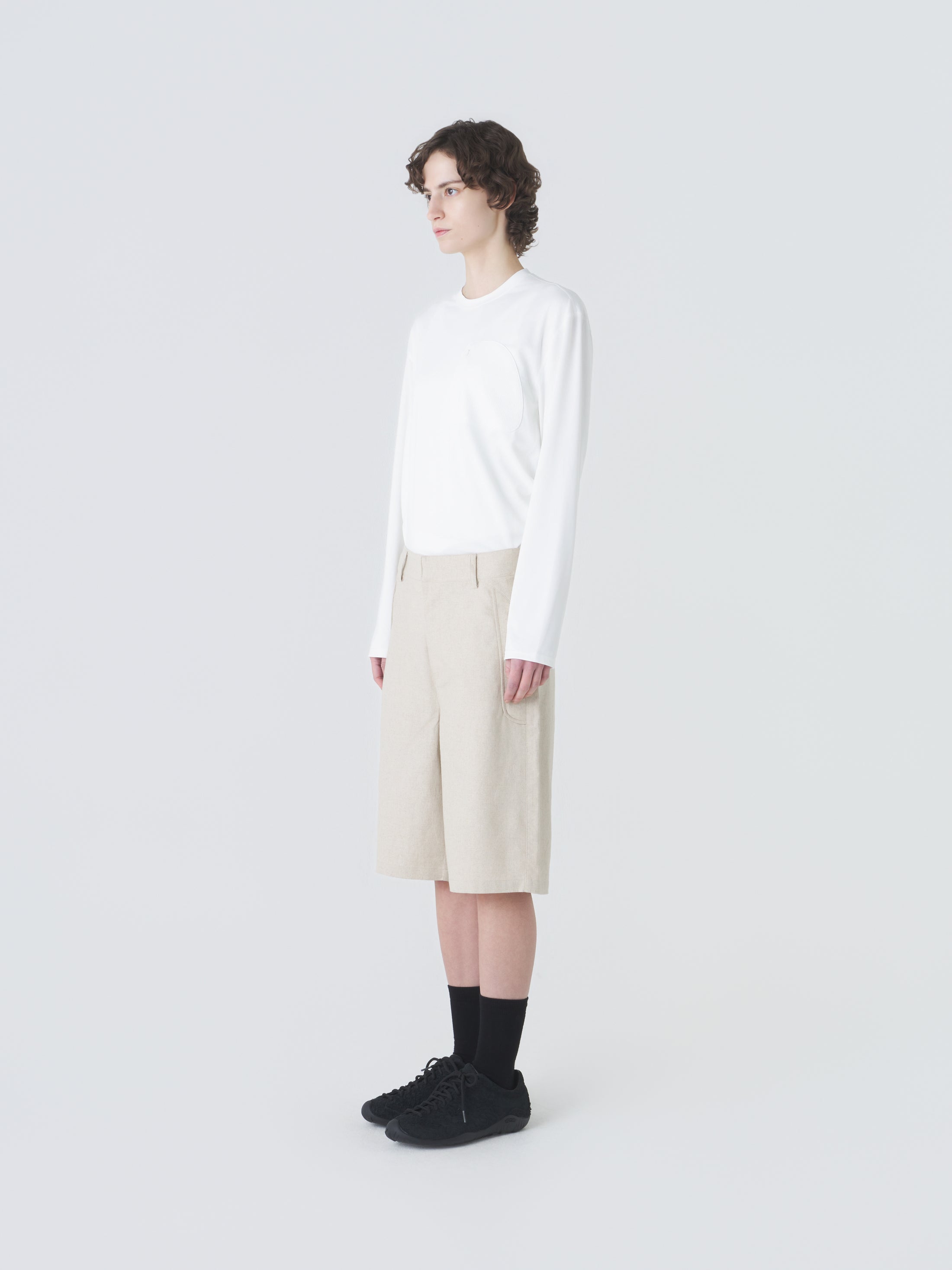 PATH LINEN COTTON MIXED SHORTS