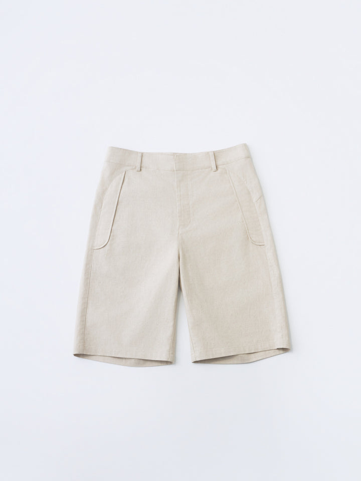 PATH LINEN COTTON MIXED SHORTS flat model media