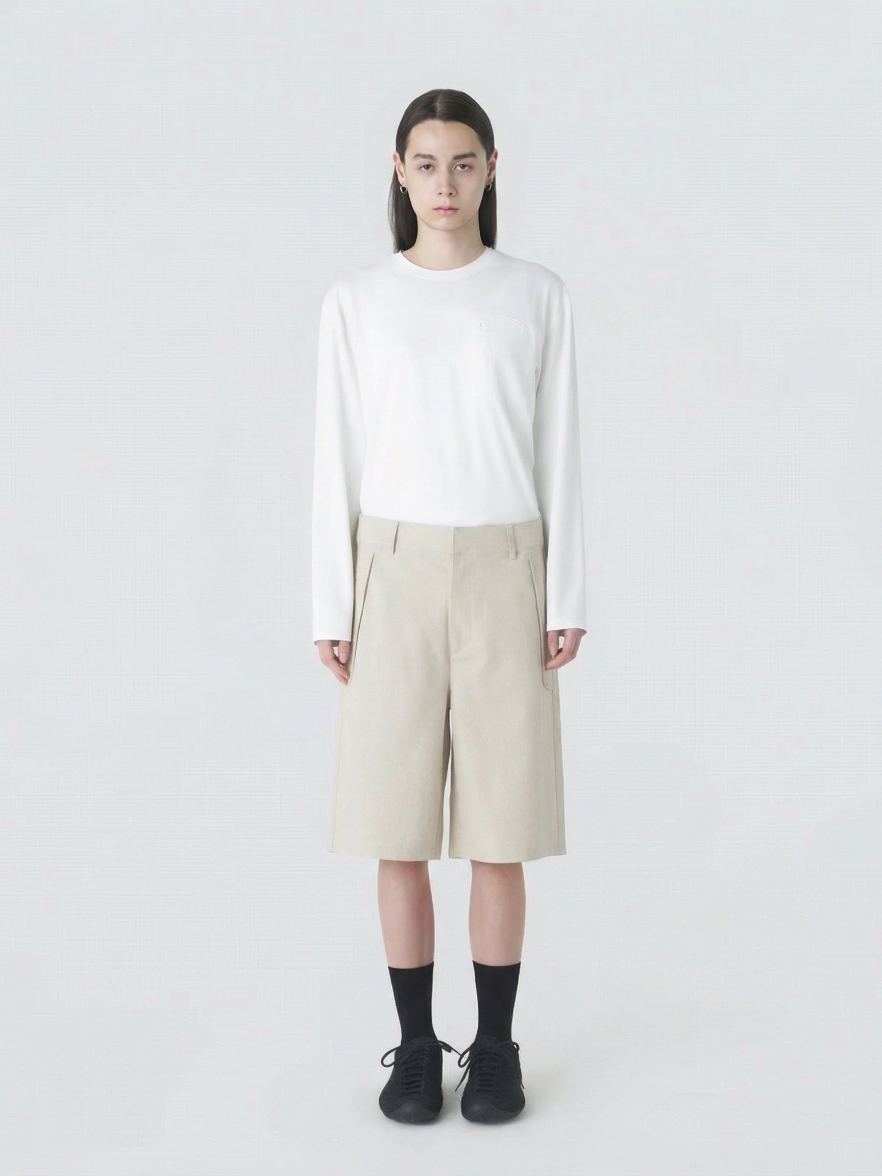 PATH LINEN COTTON MIXED SHORTS